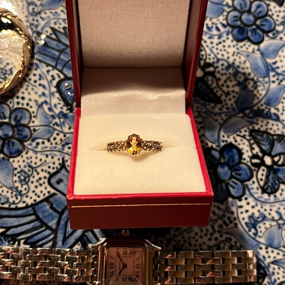 Vintage 10Kt Yellow Gold Citrine Ring. Ring size: 7.75 - Picture 2 of 16